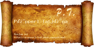 Pöpperl Tatjána névjegykártya